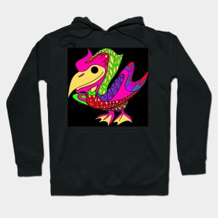 pelican bird in ecopop mandala floral art Hoodie